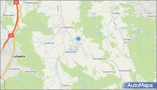 mapa Krzeszówek, Krzeszówek na mapie Targeo